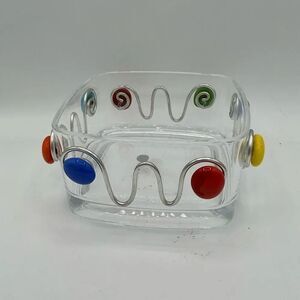 Plastic Bowl with Swirl Design and colored beads